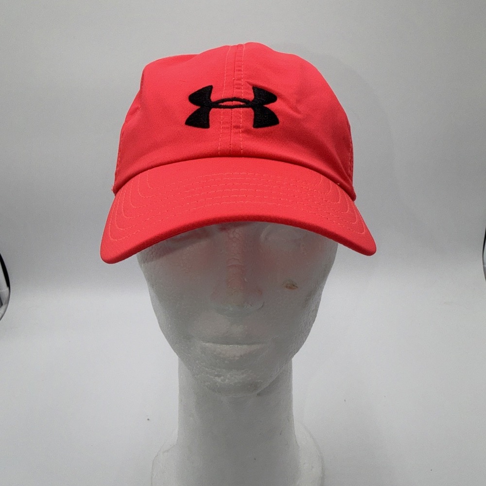 Under Armour Women's Neon Coral Pink Adjustable Polyester Blend Running Cap